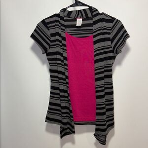 Black and Gray Short Sleeve Tee